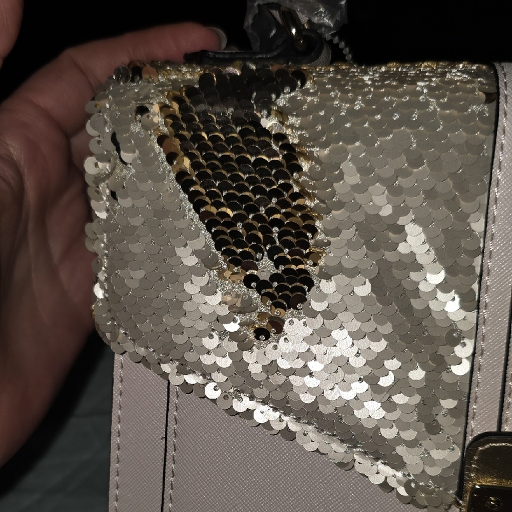 Aldo Pink and Gold Sequined Satchel / Crossbody - Picture 16 of 16